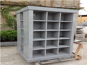 Granite Mausoleum Columbarium with Black Shutters