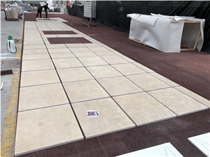 Honed Surface Beige Limestone Wall Covering Tiles