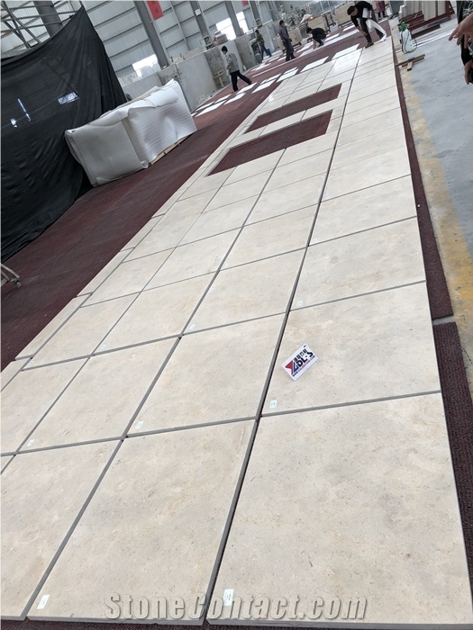 Honed Surface Beige Limestone Wall Covering Tiles