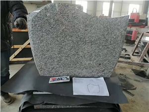 Longshan White Granite Engraved Double Tombstones
