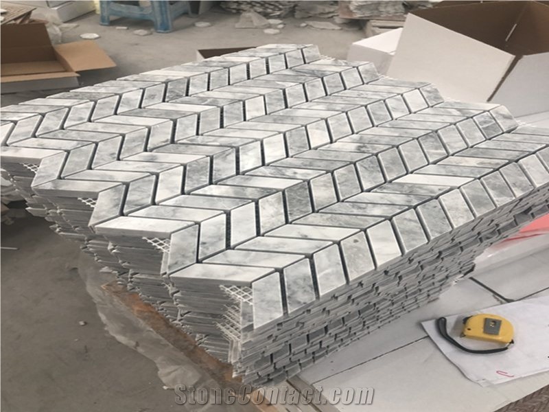 Super White Marble Polished Hexagon Mosaic Tile