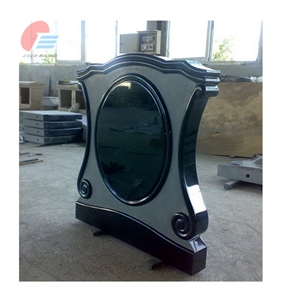 Black Granite Ancient China Style Headstone