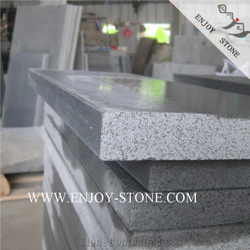 Bevel / Chamfered Edge Basalt Step Coping Tiles