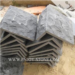 Mushroom, Natural Split Basalt Wall Corner Tiles