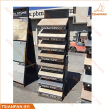 Natural Stone Two Sides Metal Display Stand Rack