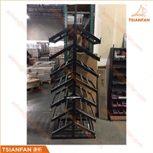 Natural Stone Two Sides Metal Display Stand Rack