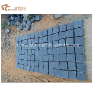 Natural Split Black Basalt Granite Cube