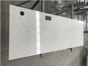 Adobe White Artificial Quartz Desk Counter Tops