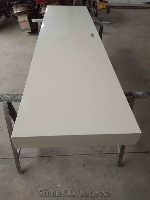 Artificial Sugar White Quartz Kitchen Countertop