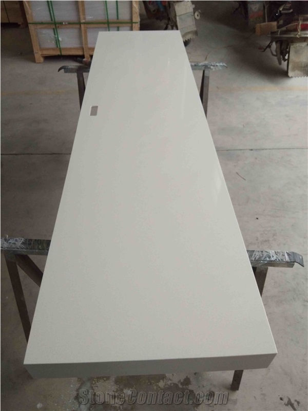 Artificial Sugar White Quartz Kitchen Countertop