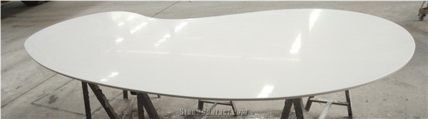 Beauty Super White Quartz for Coffe Table Top