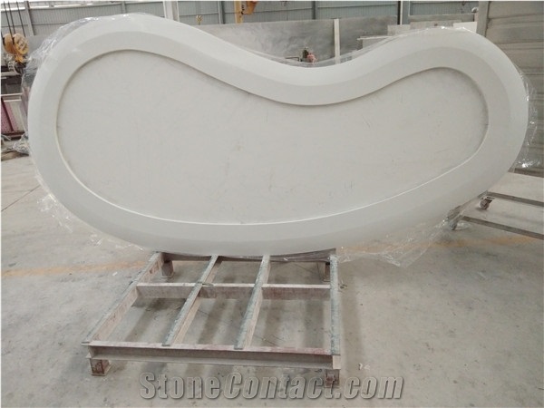 Beauty Super White Quartz for Coffe Table Top