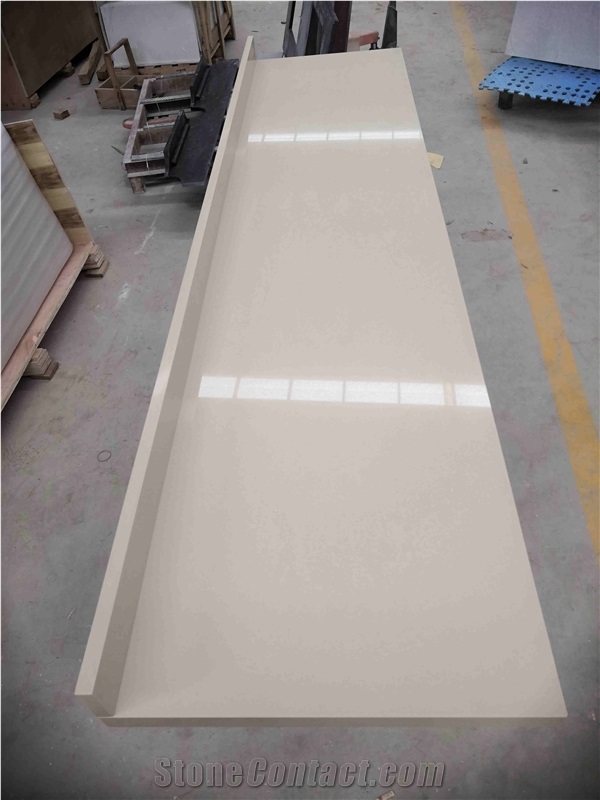 Beige Quartz Kitchen Countertop for Multi-Family