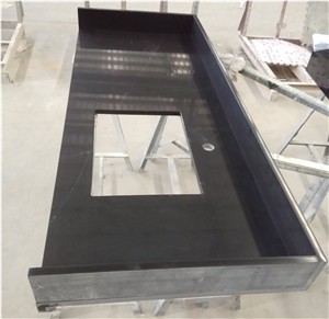 Black Artificial Quartz Vanity Countertop Bath Top