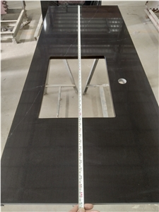 Black Artificial Quartz Vanity Countertop Bath Top