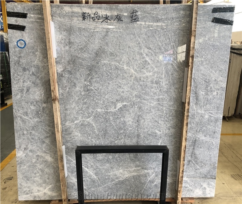 Bleu Cendre Ice Blue Grey Marble Slabs Foor Wall
