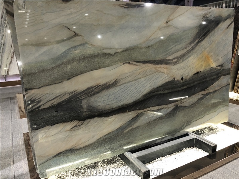 Brazil Santorini Quartzite Natural Slabs for Decor