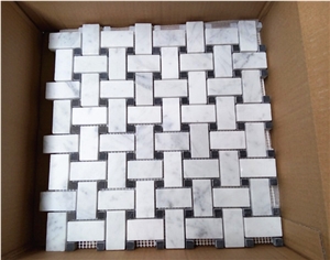 Carrara White Basketweave Mosaic for Wall