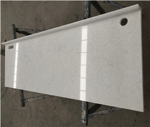 Carrara White Quartz Desk Hotel Minibar Countertop