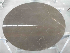 China Cheap Coffee Brown Marble Round Table Tops