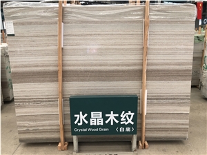 China Polished Crystal Wood Grain Marble Slabs