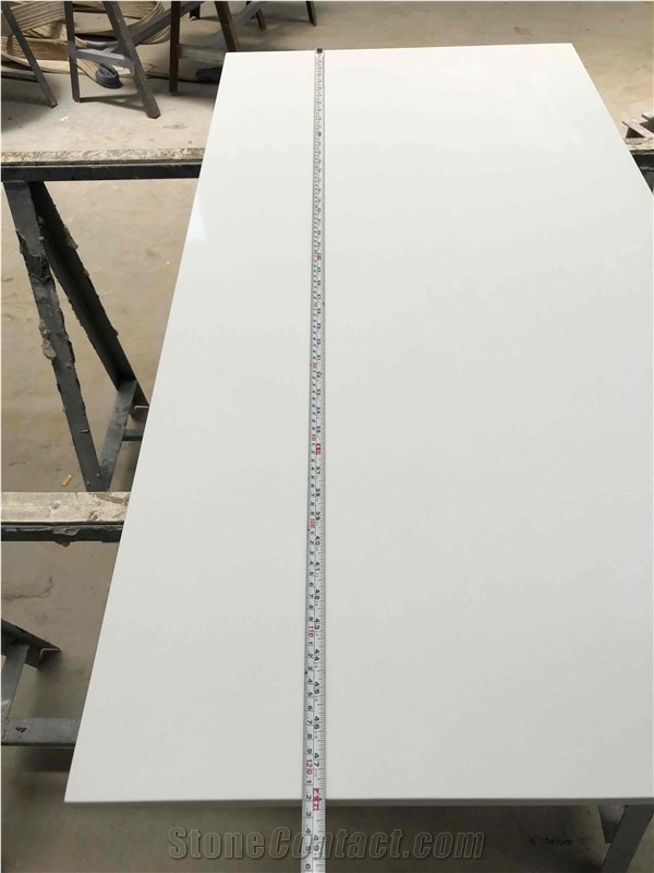 China Pure White Galaxy Quartz Kitchen Countertop