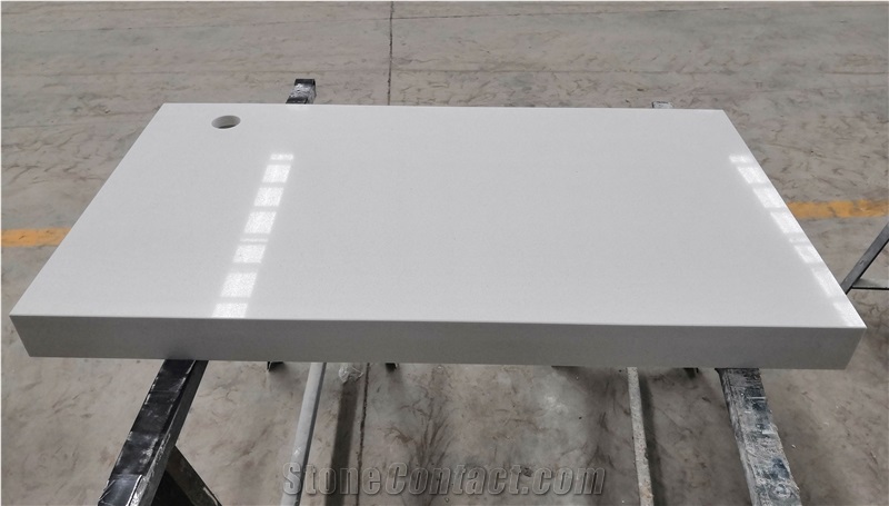 China Pure White Quartz Countertop for Hotel Room