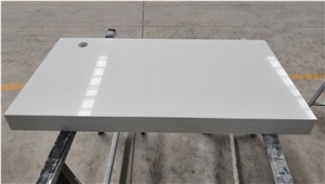 China Pure White Quartz Countertop for Hotel Room