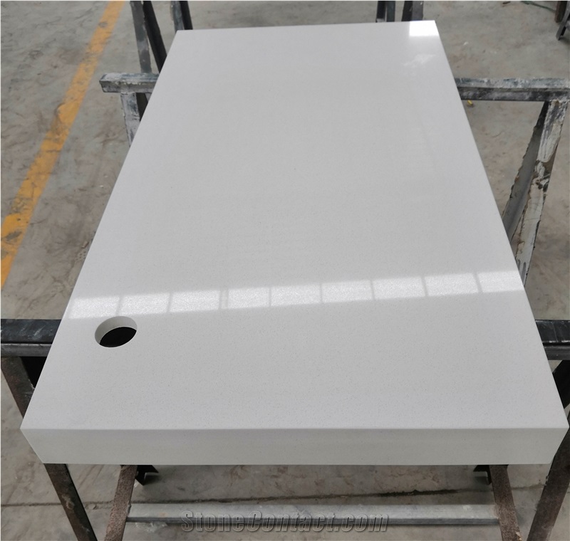 China Pure White Quartz Countertop for Hotel Room