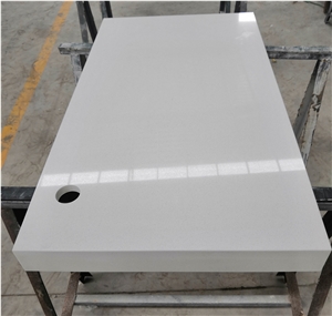 China Pure White Quartz Countertop for Hotel Room