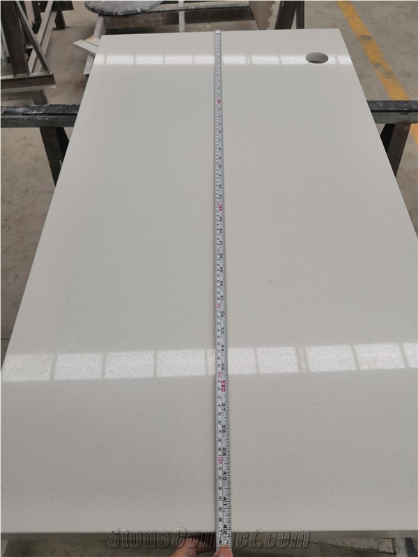 China Pure White Quartz Countertop for Hotel Room