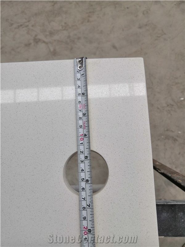 China Pure White Quartz Countertop for Hotel Room