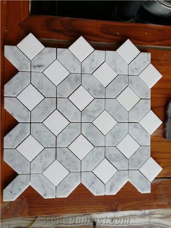 China White Marble Mosaic Tiles for Floor & Wall