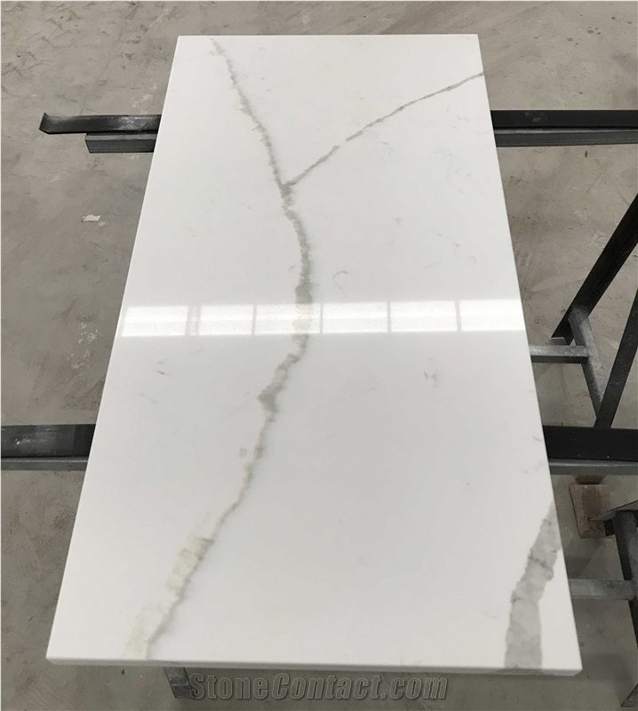 China Xtone Aria White Quartz Kitchen Countertops