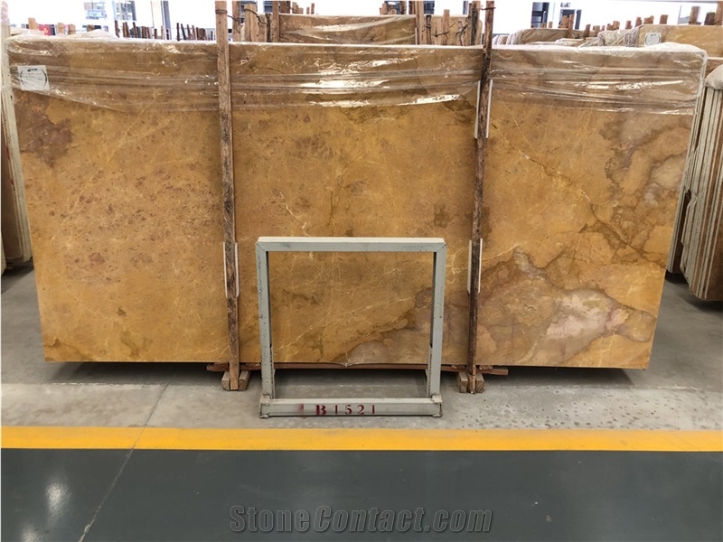 Chinese Golden Marble Slabs Custom Floor Tiles