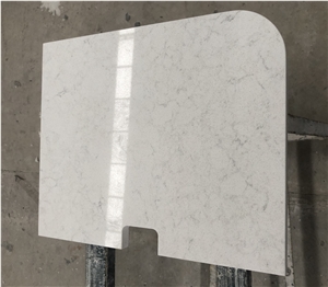 Crafted White Quartz Polished Hotel Nightstand Top