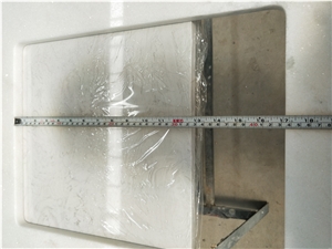 Crystal Angel White Marble Double Sink Vanitey Top