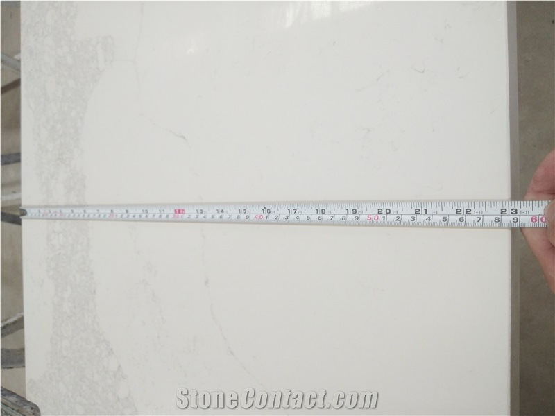 Custom Calacatta Nuvo White Quartz Furniture Desk