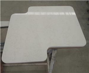 Hotel Furnishing Irregular White Quartz Tables, Commercial Counters