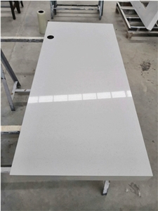 Customed Jazz White Quartz for Hotel Worktop