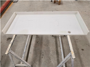 Customed Jazz White Quartz for Hotel Worktop