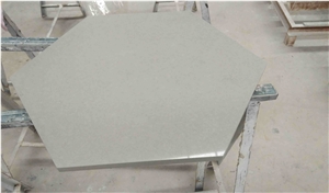 Customized Caesar Grey Quartz Hexagon Table Tops