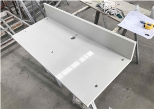 Customized White Quartz Hostitality Furniture Tops