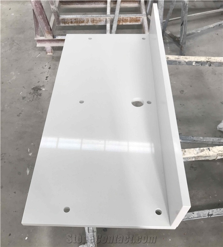 Customized White Quartz Hostitality Furniture Tops