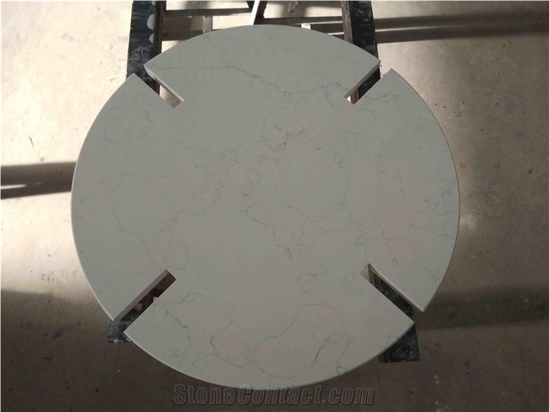 Customized White Quartz Table Tops for Hospitality