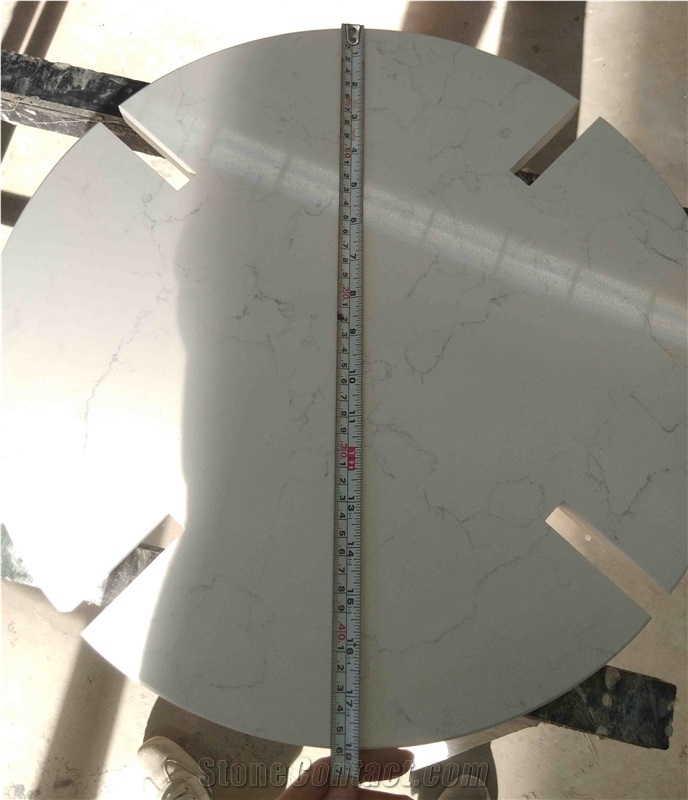 Customized White Quartz Table Tops for Hospitality