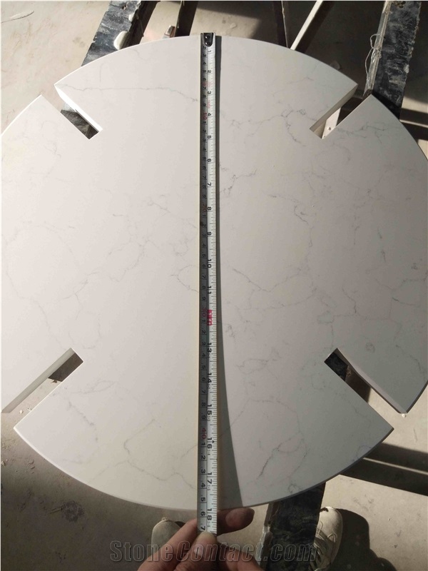 Customized White Quartz Table Tops for Hospitality