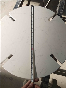 Customized White Quartz Table Tops for Hospitality
