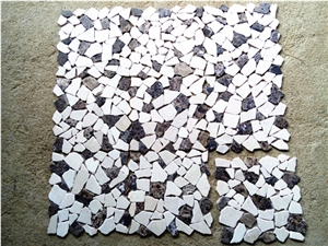 Emperador Dark Chip Mosaics for Bathroom Wall