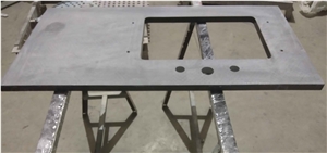 Factory Customized Pure Black Quartz Vanity Tops